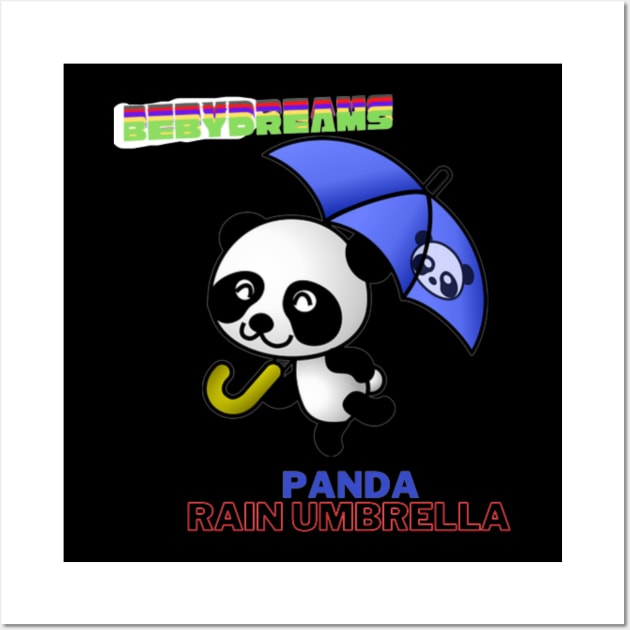 panda rain umbrella Wall Art by panda family